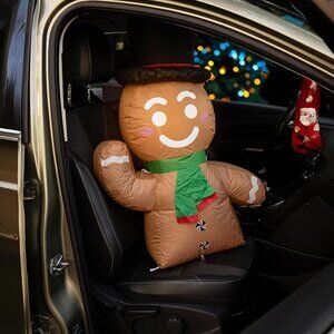 Christmas Car Inflatable Gingerbread with LED Lights Easy Outdoor Decoration
